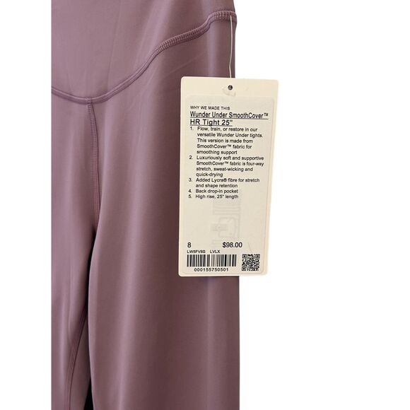 Lululemon Wunder Under SmoothCover High-Rise Tight 25" Size 8 Lavender Lux NWT - Picture 8 of 11